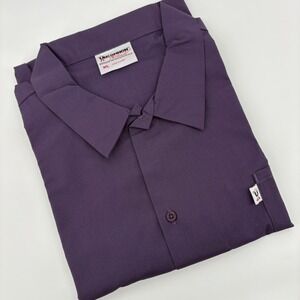 Uncommon Threads Unisex XL Eggplant Purple Chef Work Utility Shirt Short
 Sleeve